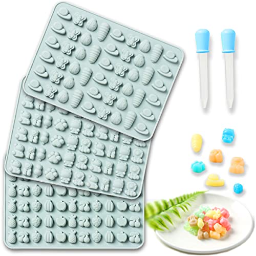 Gummy molds, gummy bear molds, candy molds, Food-Grade silicone molds, up to 180 Cavities with 15 kinds of adorable shape
